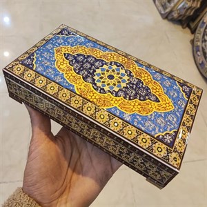 جعبه خاتم استخوانی مینیاتور تذهیب 11 در 21