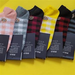 جوراب زنانه خرسی شطرنجی بسیار زیبا و شیک