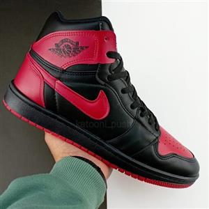 کفش جردن Nike Jordan 1 مردانه  رنگ  قرمز مشکی سایز 41 تا 44 ( کتونی جردن - نایک جردن- کفش نایک جردن - nike jordan 1 )