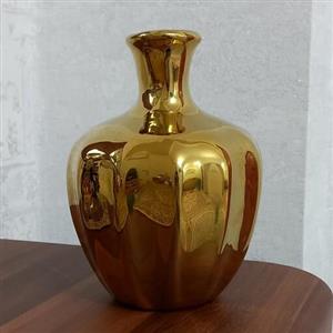 گلدان دکوری متوسط  طلایی سرامیکی دکوری