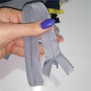 زیپ 20 سانتی طوسی مخفی