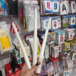 شمع مدادی 30 سانتی سفید - شمع شمعدانی  سفید 30 سانتی - شمع سفید