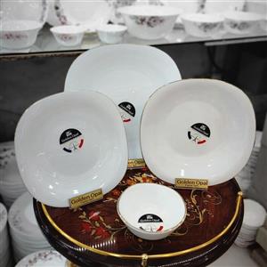 سرویس آرکوپال مربع لب طلا 26 پارچه 6 نفره برند گلدن اپال 