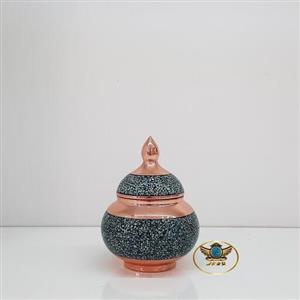 قندان نقلی مس و فیروزه کوب برند آقاجانی