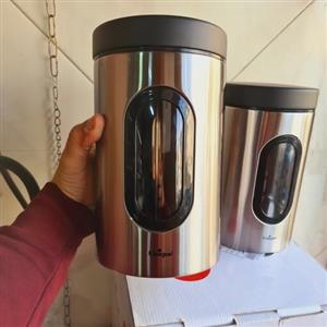 بانکه استیل یونیک اصلی 4 عددی سایز  2.5 لیتر کد 5980 قوطی استیل یونیک