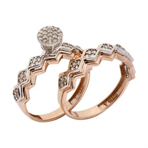ست حلقه و پشت حلقه طلا 18 عیار زنانه مایا ماهک مدل MR0928 Maya Maahak MR0928 Gold Ring Set For Women