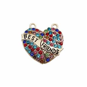 آویز گردنبند مدل قلب طرح Best Friends  کد 976 مجموعه 2 عددی