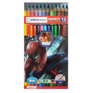 مداد رنگی 12 رنگ آسیا مدل مرد عنکبوتی کد 001