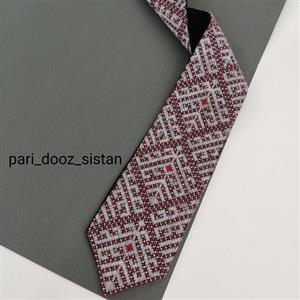 کراوات سوزن دوزی بلوچ کاملا دست دوز طرح  طاووس شماره 11