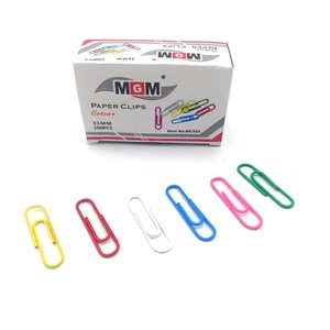 گیره پوشه پیچی رنگی اداری برند MGM بسته 100تایی 