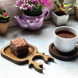 زیر لیوانی چوبی طرح شاخ گوزن