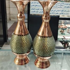 گلدان سایز بزرگ خاتم ومس