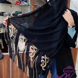 شال کرپ حریر مشکی