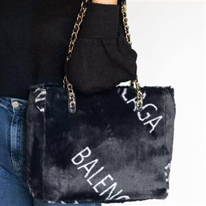 کیف خزدار بالنسیاگا دسته نیمه زنجیری