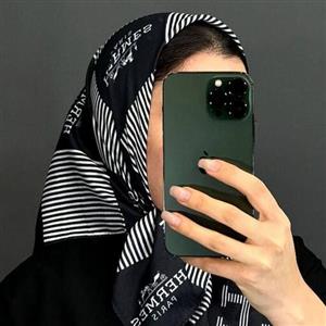باندانا یا مینی اسکارف نخی طرح هرمس مشکی ارسال رایگان