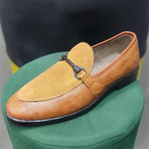 کالج مردانه جیر  رنگ عسلی طرح طناب