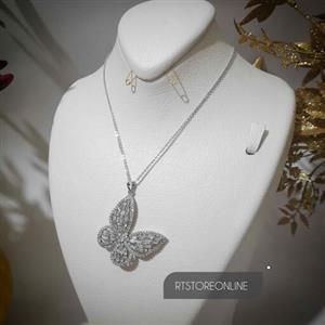 گردنبند پروانه فول نگین