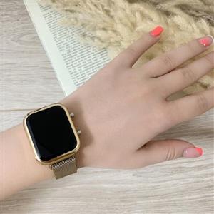ساعت دیجیتالی طرح هوشمنددو دکمه مگنتی رزگلد بند حصیری