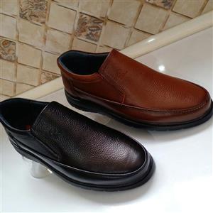کفش مردانه چرم تبریز بی بند زیره کاملا طبی گارسیا
