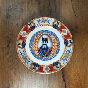 نعلبکی چینی ناصری 6 گل قرمز در بسته 6 عددی