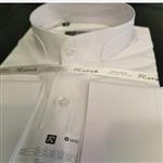 پیراهن مردانه یقه دیپلمات سفید و مشکی برند ریتک