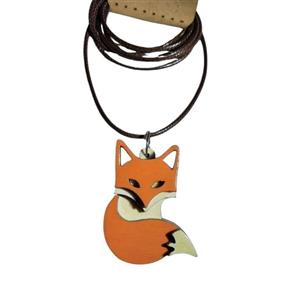 گردنبند چوبی روباه قرمز