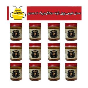 عسل طبیعی چهل گیاه 450 گرمی (پک 12 عددی) سوژین