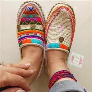 گیوه طرح سنتی غیر قرینه با کفی دور کنفی از سایز 37 تا 40