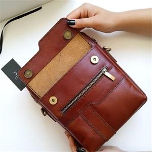 کیف دوشی مردانه چرم طبیعی دستدوز