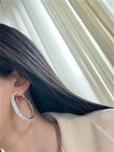 گوشواره حلقه ای تمام نگین