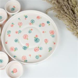 دیس لبه دار سرو کیک سرامیکی سایز 1 قطر 28 سانت موجود در 5 طرح