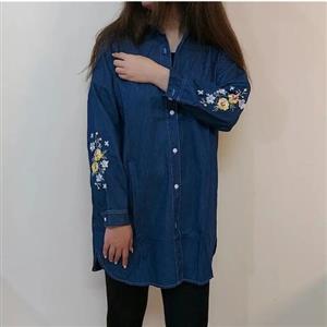 مانتو جین گلدوزی