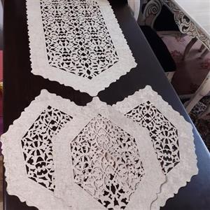 رومیزی روعسلی چهارتکه دورو مخمل اعلا