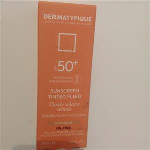 کرم ضدآفتاب درماتیپیک spf50بژ طلایی فاقد چربی مخصوص پوست چرب ارسال رایگان 