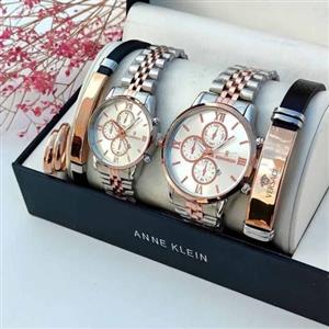 ست ساعت رزگلد و نقره ای زنانه مردانه