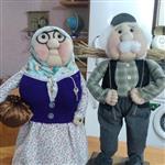 عروسک سنتی  مادربزرگ و پدربزرگ با قد 35سانتیمتر