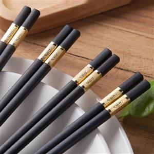 چاپستیک یا چوب غذاخوری کره ای جنس ملامینه بادوام رنگ مشکی 