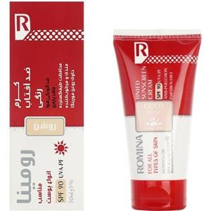 کرم ضد آفتاب رنگ روشن رومینا SPF90 انقضا 1404 ظرفیت 50 میلی لیتر