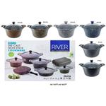 سرویس قابلمه گرانیتی 14 پارچه قهوه ای ریور RIVER کد 3783 