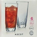 لیوان لومینارک مدل Ascot  اسکات بسته شش عددی