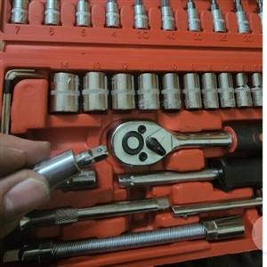 مجموعه 46 عددی آچار و سری بکس و پیچ گوشتی ساتا 