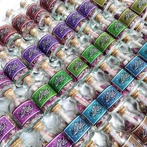 گیفت تربت کربلا مزین به اسم امام حسن مجتبی ع  به همراه گل محمدی و مشک خوشبو (گیفت مذهبی)
