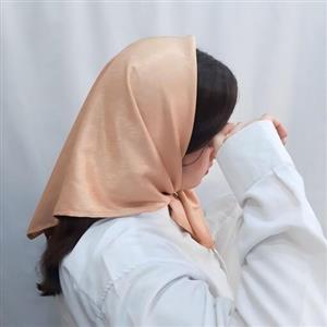 مینی اسکارف کرم کاراملی مجلسی دست دوز دخترونه مینیمال