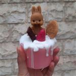 شمع کیک خرگوش با تزئین بیسکوئیت لوتوس