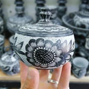 قندان سنگی حکاکی شده بزرگ و کوچک سوغات اصل مشهد مقدس