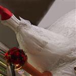 لباس عروس زنانه ایهاب مدل فلورا دکلته گیپور شکوفه برجسته