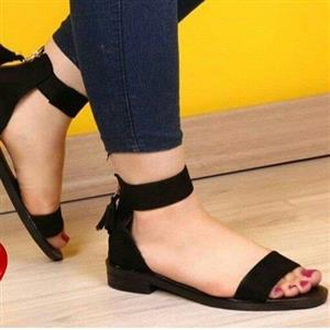صندل تابستانه آتنا جنس سویت پشت زیپ مشکی، شتری، رزگل، طوسی سیر و روشن