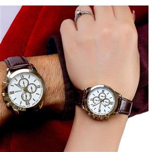 ساعت مچی بند چرمی طرح سه موتوره سیتیزن