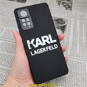 قاب گوشی Redmi Note 11 Pro 4G Global - Redmi Note 11 Pro 5G Global شیائومی شیائومی طرح کارل لاجرفلد KARL LAGERFELD سیلیکونی سخت Hard سه بعدی برجسته محافظ لنز دار مشکی کد 423