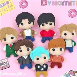 پک 7 عددی عروسک نمدی ( طرح بی تی اس دینامیت کیوت) bts